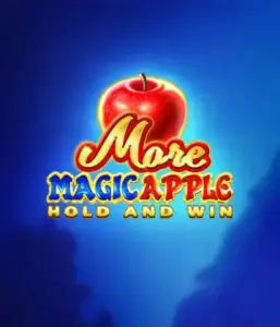 Step into the enchanting world of the More Magic Apple slot game by 3 Oaks Gaming, highlighting a shimmering red apple against a deep blue background. This graphic conveys the magical theme of the game. Perfect for lovers of magical themes, the vibrant color scheme and attractive design ensure it captures attention. 