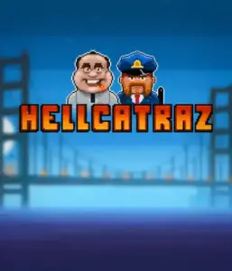 Explore the thrilling world of the Hellcatraz game by Relax Gaming, highlighting a quirky prisoner and a guard with the infamous Alcatraz prison and San Francisco skyline in the background. This image captures the adventure and mischief of an Alcatraz-inspired game, ideal for players looking for a unique slot experience, delivering a captivating escape. 