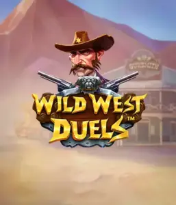  Dive into the daring world of "Wild West Duels" by Pragmatic Play, featuring a gritty gunslinger ready for a showdown. The image shows a resolute cowboy with crossed pistols, set against a dusty Western town. His sharp gaze and authentic attire embody the spirit of the Old West. The game's title is boldly presented in a rustic font, enhancing the adventurous theme. 