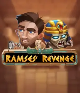 Uncover the ancient world of Ramses' Revenge slot by Relax Gaming, showcasing a surprised explorer and a menacing mummy amid an Egyptian tomb backdrop. This image captures the drama of ancient Egyptian myths, great for those interested in historical adventures, offering a captivating escape. 